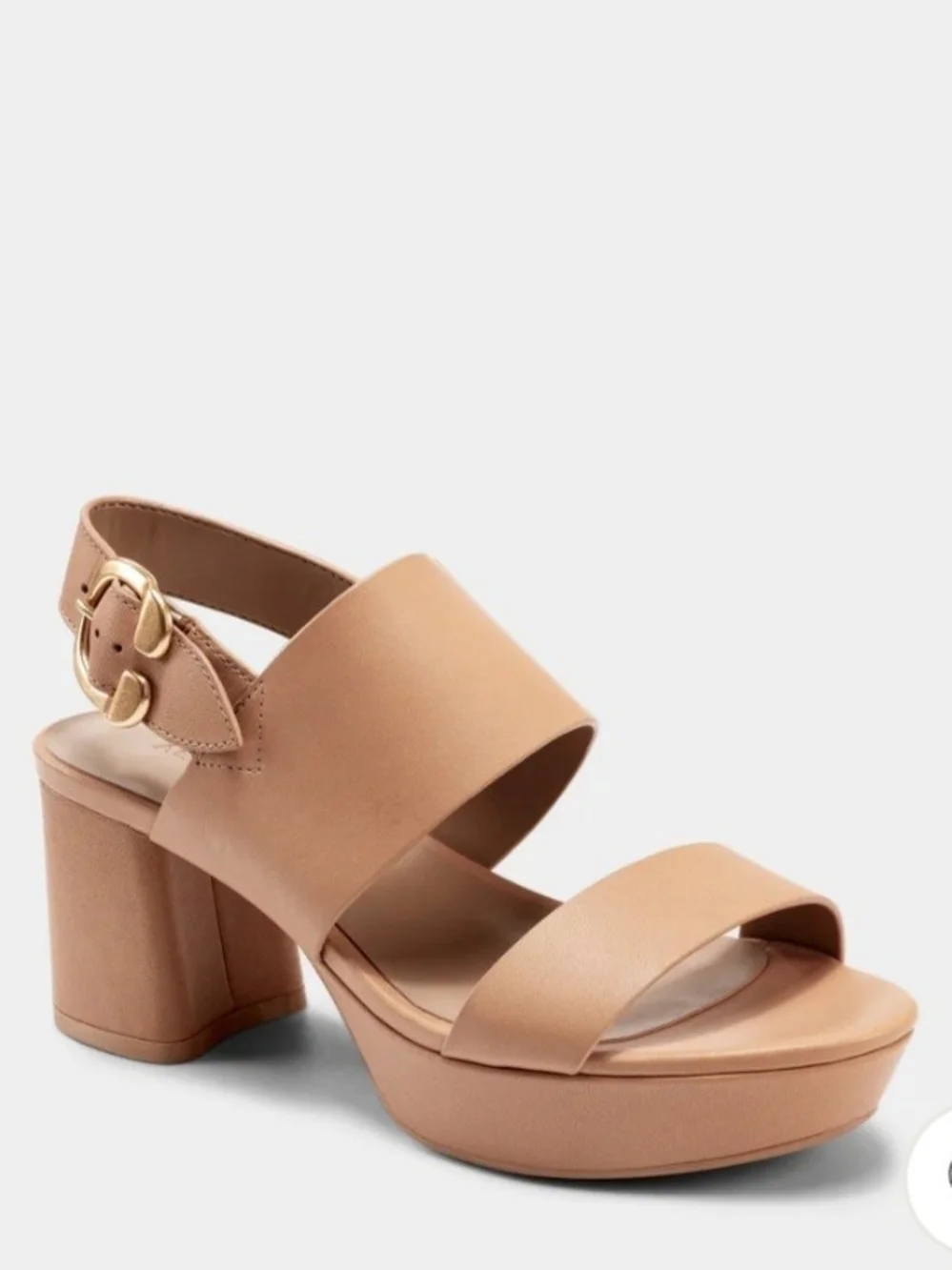 AEROSOLES Camera Nude Tan Platform Block Heel Sandals